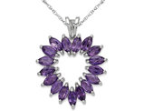 1.45 Carat (ctw) Natural Amethyst Heart Pendant Necklace in Sterling Silver with Chain